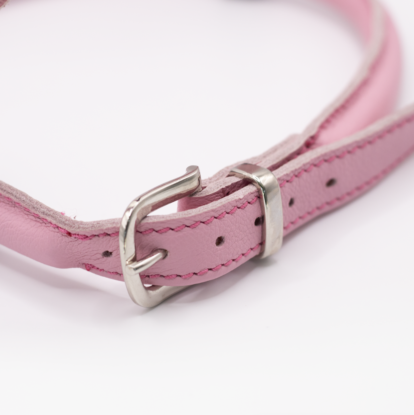 D&H Rolled Leather Dog Harness Pink