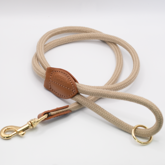D&H Traditional Cotton Rope Lead Tan