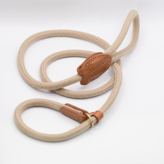 D&H Traditional Cotton Rope Slip Lead Tan