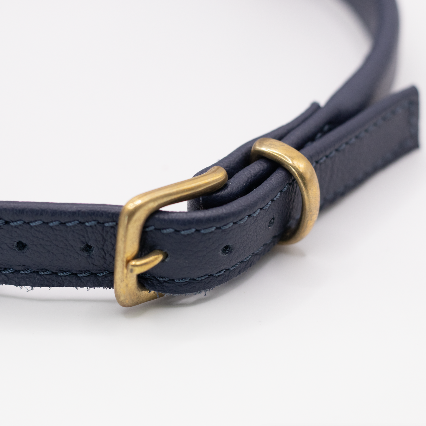 French Bulldog Leather Harness Navy