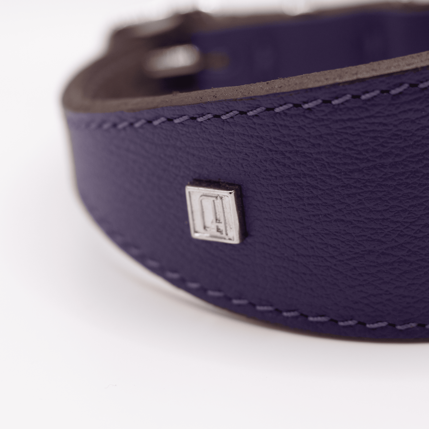 Soft Leather Hound Collar Purple