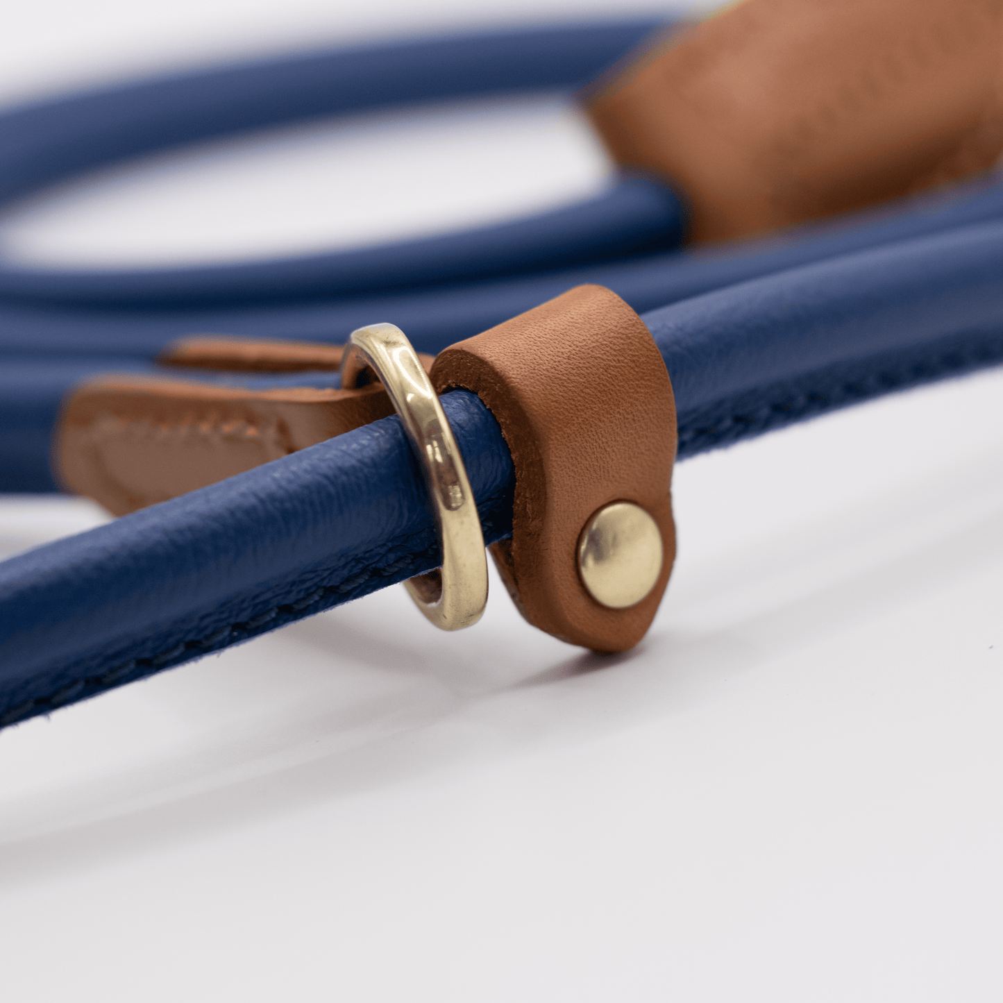 D&H Rolled Soft Leather Slip Lead Elecrtic Blue
