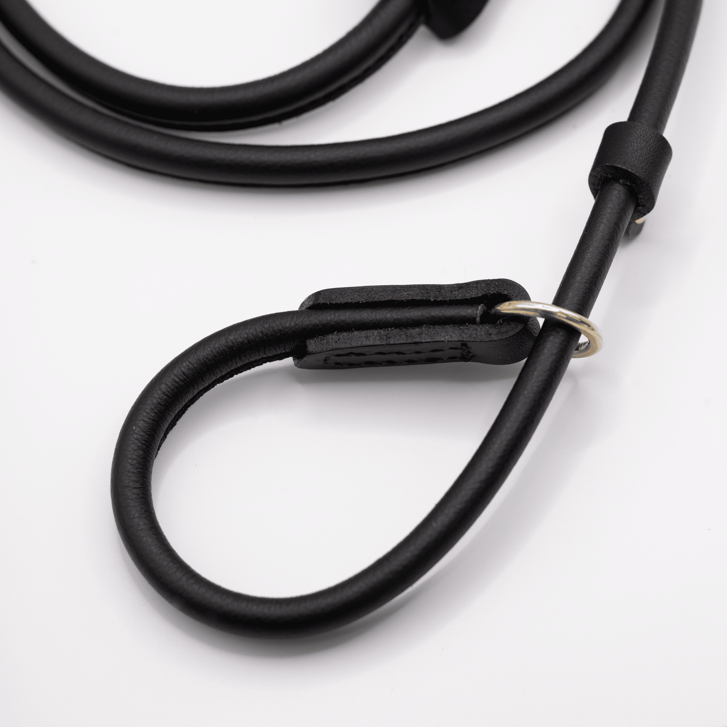 D&H Rolled Soft Leather Slip Lead Black