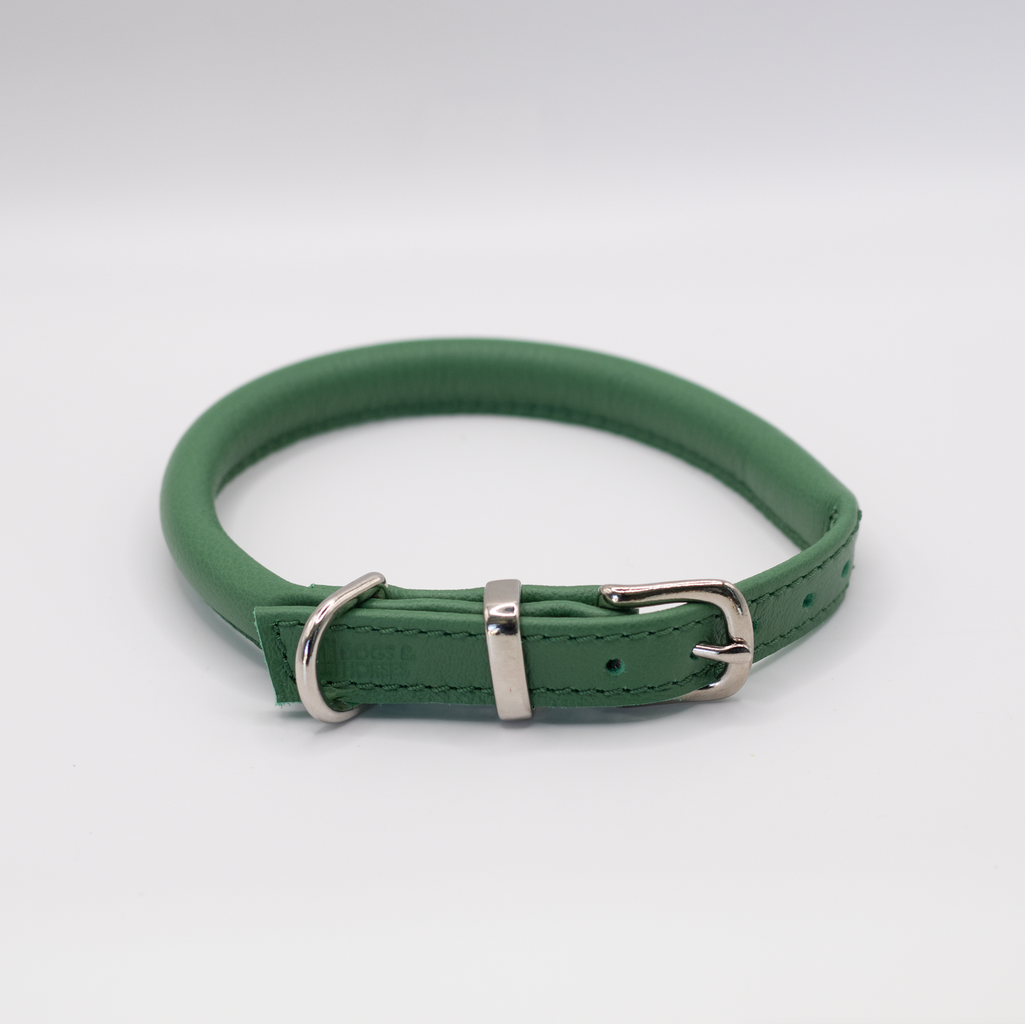 Rolled Soft Leather Dog Collar Clover