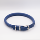Rolled Soft Leather Dog Collar Electric Blue