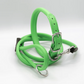 Rolled Soft Leather Dog Collar and Lead Set Green