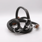 Rolled Soft Leather Dog Collar and Lead Set Racing Green