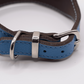 Flat and Wider Soft Leather Dog Collar Blue