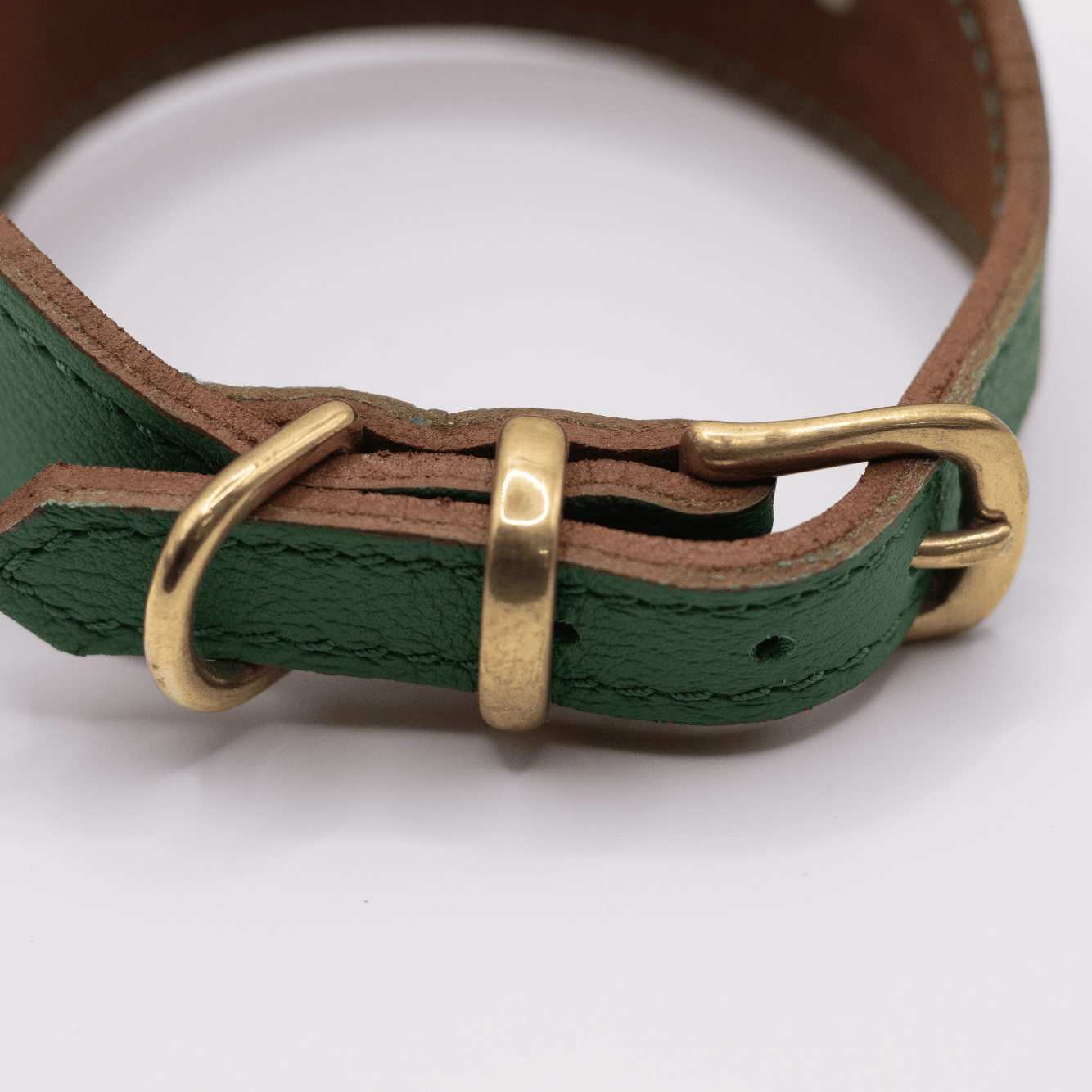 Flat and Wider Soft Leather Dog Collar Clover