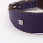 Flat and Wider Soft Leather Dog Collar Purple