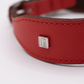 Flat and Wider Soft Leather Dog Collar Red