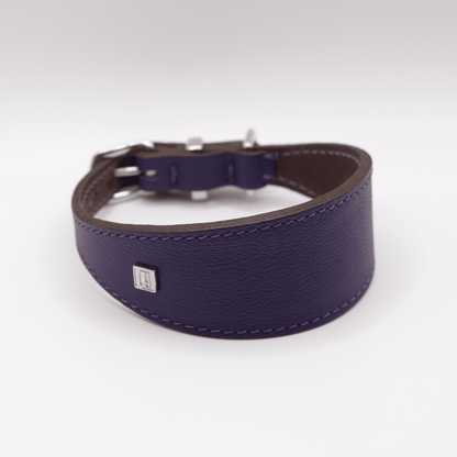 Soft Leather Hound Collar Purple