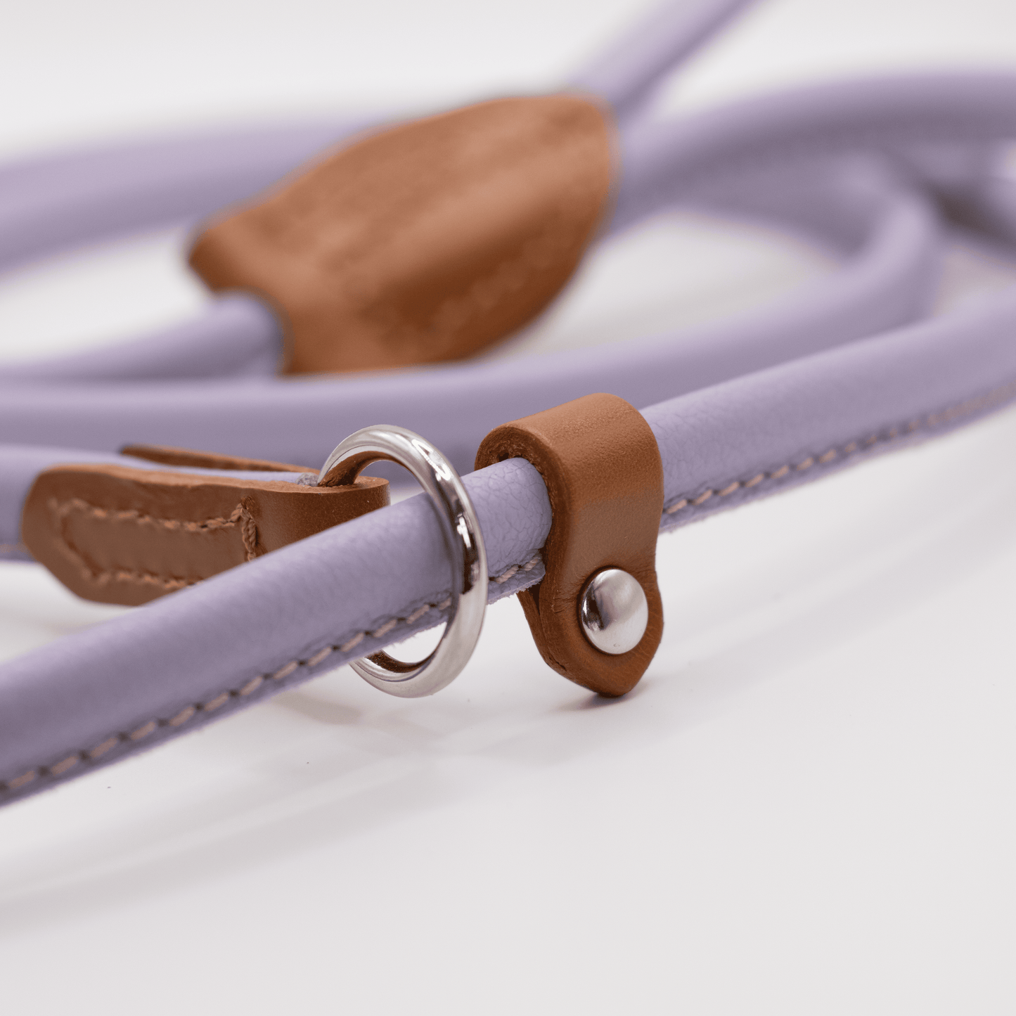 D&H Rolled Soft Leather Slip Lead Lilac