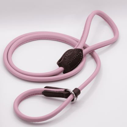 D&H Rolled Soft Leather Slip Lead Pink