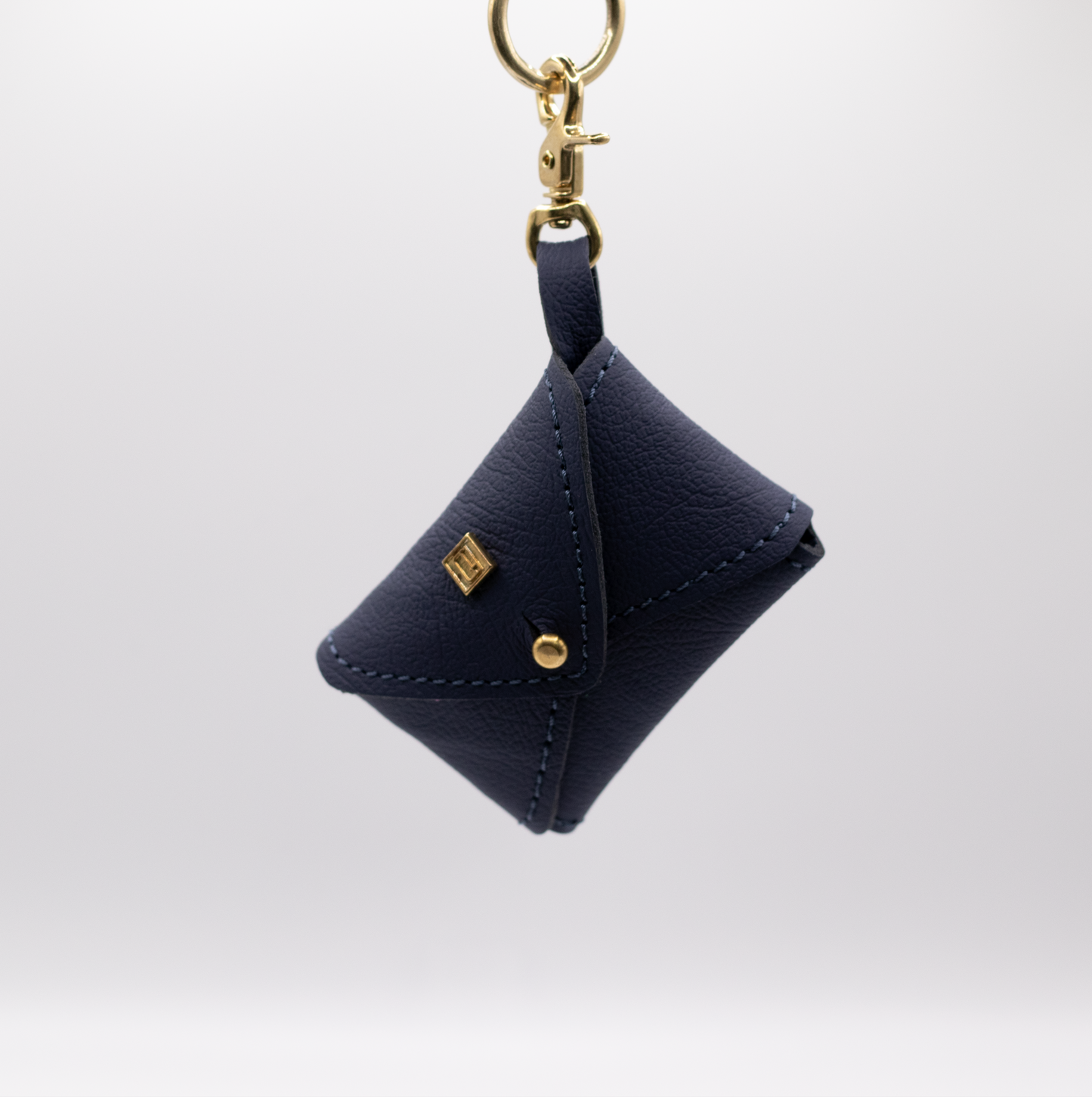 D&H PooSh - Soft Leather Poo Bag Dispenser Navy