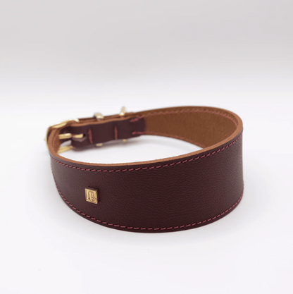 Soft Leather Hound Collar Merlot