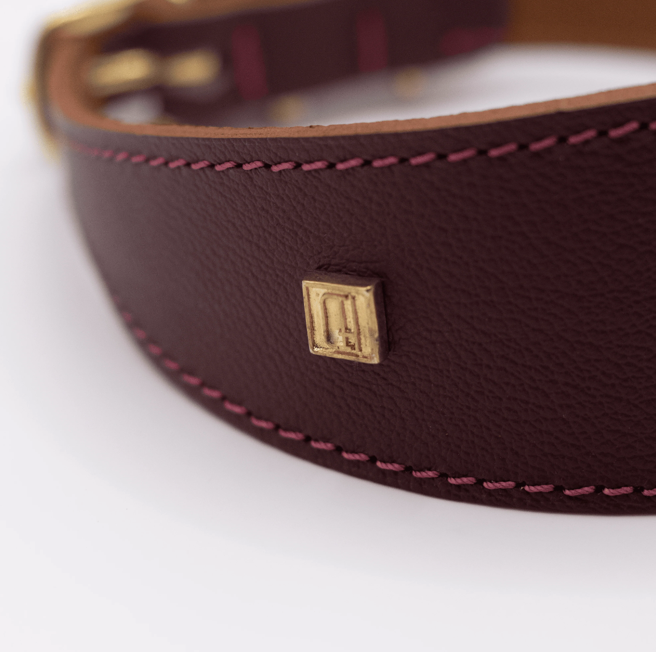 Soft Leather Hound Collar Merlot