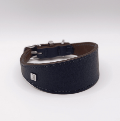 Soft Leather Hound Collar Navy