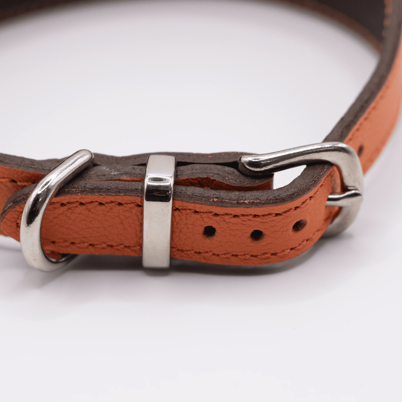 Soft Leather Hound Collar Orange