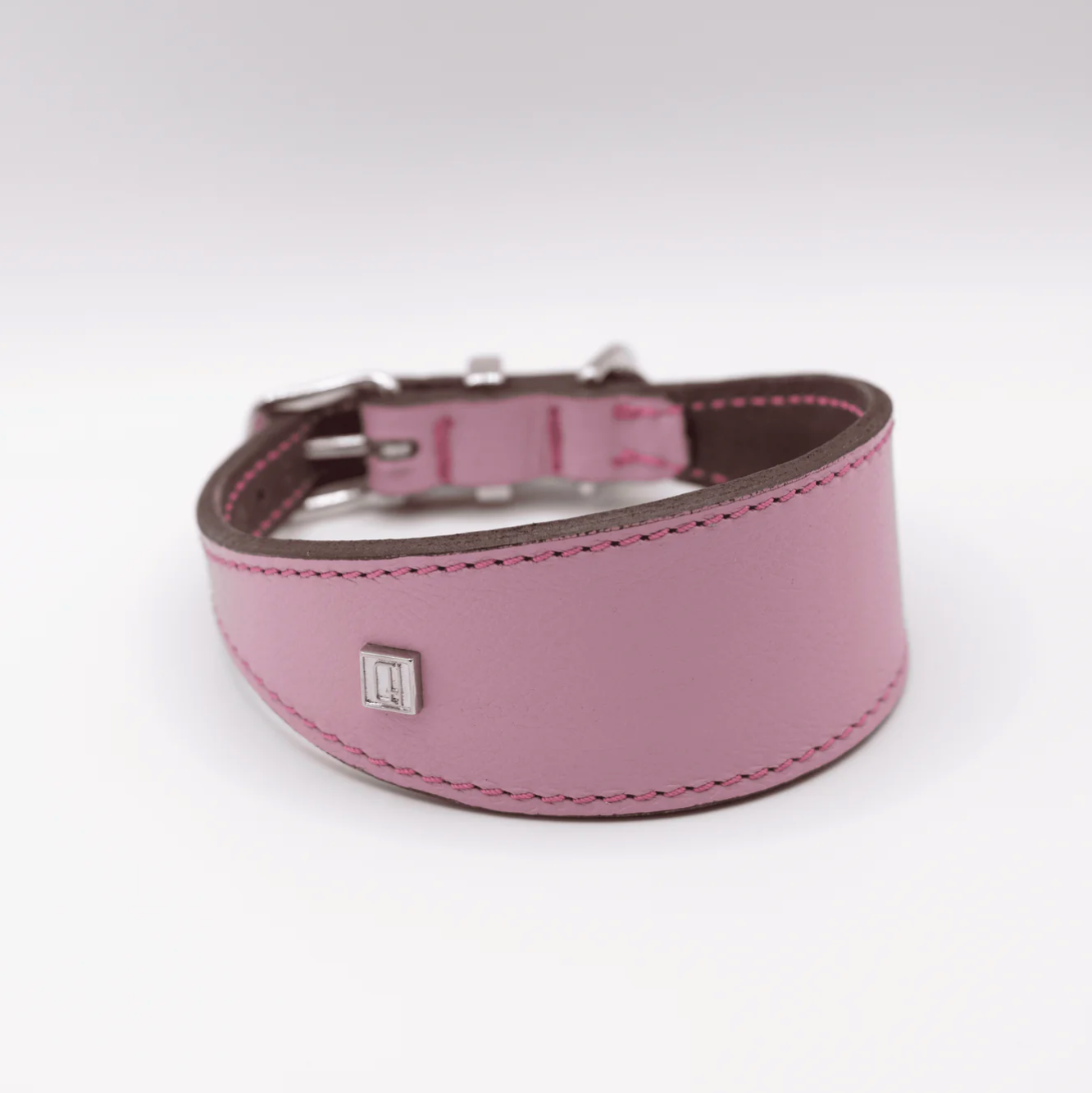 Soft Leather Hound Collar Pink