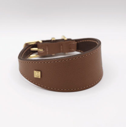 Soft Leather Hound Collar Tan