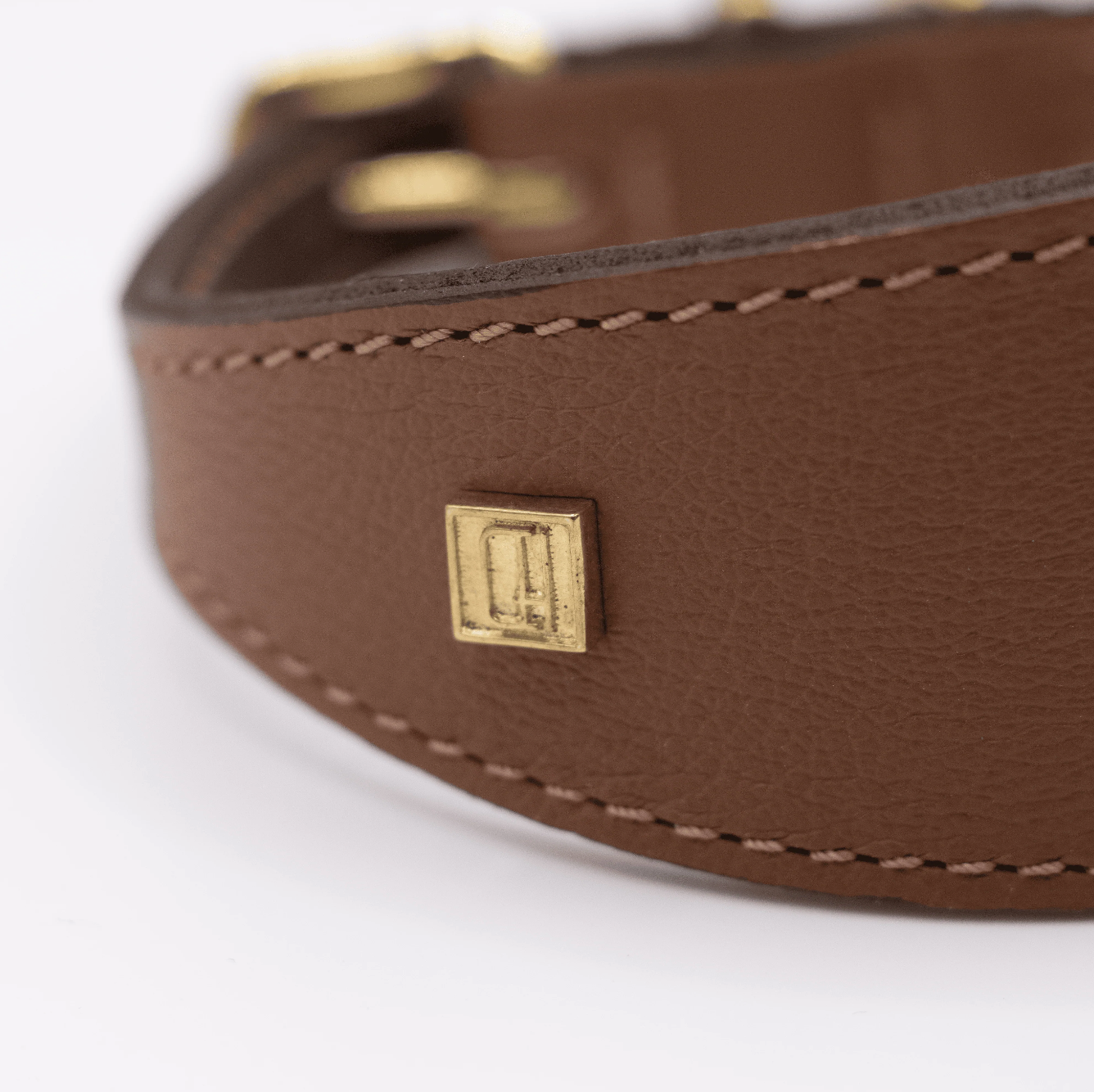 Soft Leather Hound Collar Tan