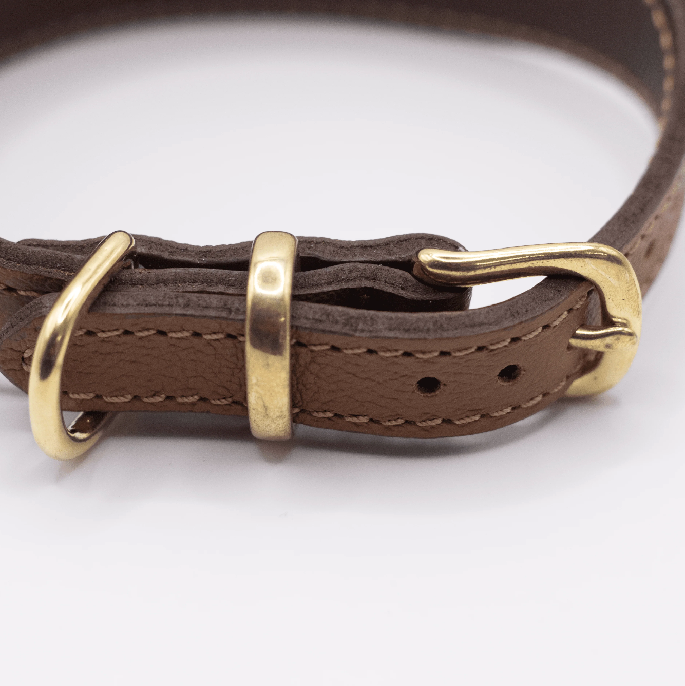 Soft Leather Hound Collar Tan